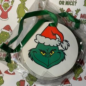Grinch Ornament with Santa Hat